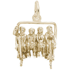 Quad Chair Skiing Charm 10K Gold - 10-3347
