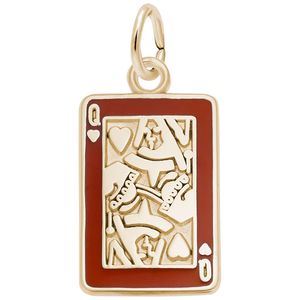 Queen of Hearts Charm-14K Gold - 10-8127