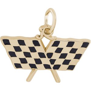 Racing Flag Charm-10K Gold - 10-8278