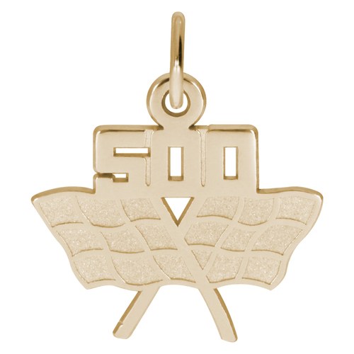 Rembrandt Racing Flag W/500 Charm - Gold Plated - 10-4792-0-GP