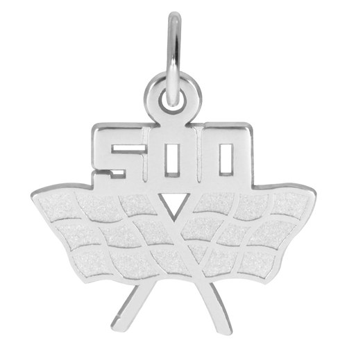 Rembrandt Racing Flag W/500 Charm - Silver - 10-4792-0-SS