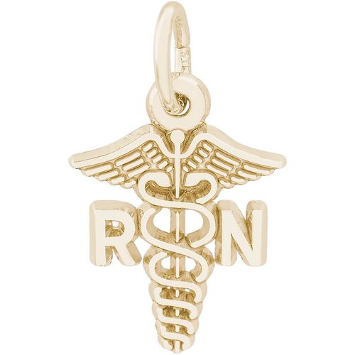 Registered Nurse Caduceus Charm 10K Gold - 10-0543