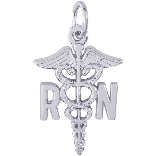 Registered Nurse Caduceus Charm Silver - 10-0544