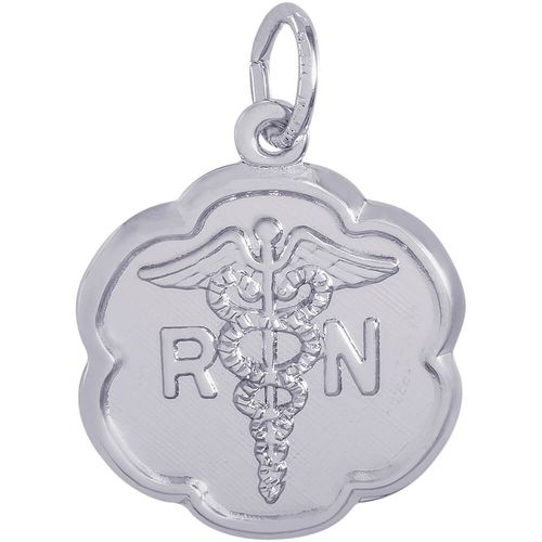 Registered Nurse Charm White Gold - 10-0181