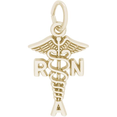Registered Nursing Anesthetist Caduceus Charm 10K Gold - 10-2279