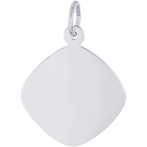 Rhombus Disc Charm White Gold - 10-4783