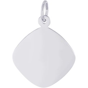 Rhombus Disc Charm White Gold - 10-4783
