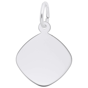 Rhombus Disc Charm White Gold - 10-4784