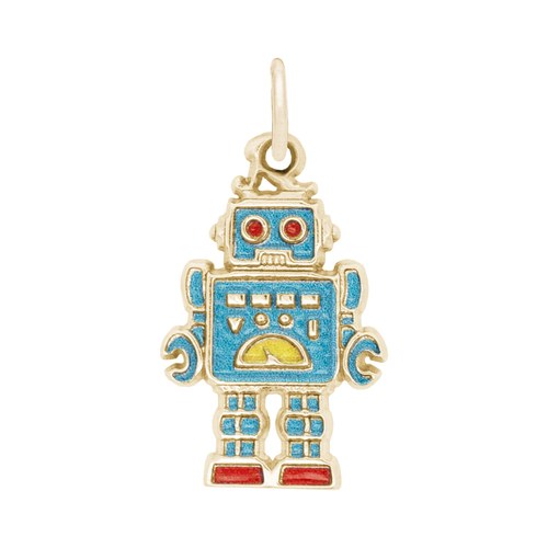 Rembrandt Robot - Painted Charm - 14K Gold - 10-1158-1-14K