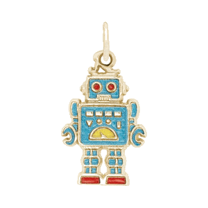 Rembrandt Robot - Painted Charm - Gold Plated - 10-1158-1-GP