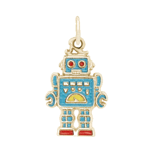 Rembrandt Robot - Painted Charm - Gold Plated - 10-1158-1-GP
