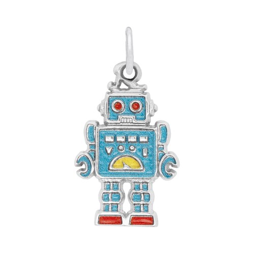Rembrandt Robot - Painted Charm - Silver - 10-1158-1-SS