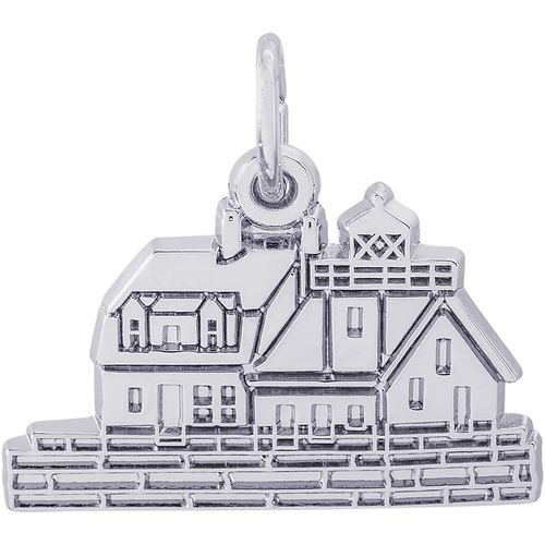 Rockland Me Lighthouse Charm White Gold - 10-2652