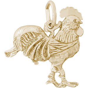 Rooster Bird Charm Gold Plated - 10-1604