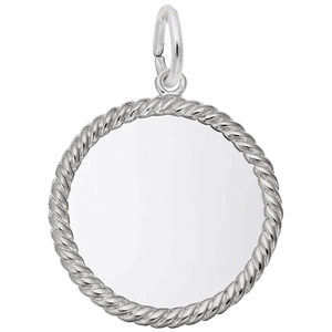 Rope Disc Charm White Gold - 10-8179