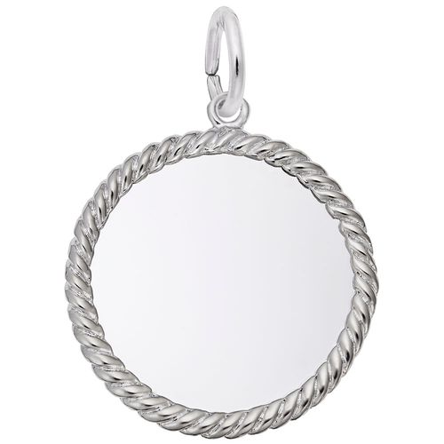 Rope Disc Charm White Gold - 10-8179