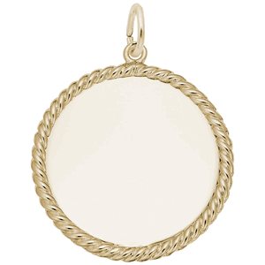 Rope Edge Disc Charm 10K Gold - 10-8180