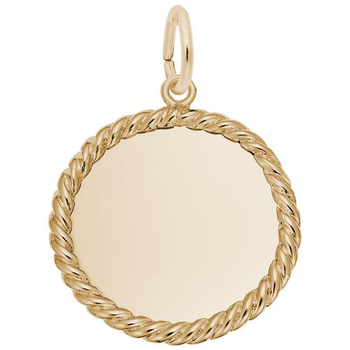 Rope Edge Disc Charm 14K Gold - 10-8178
