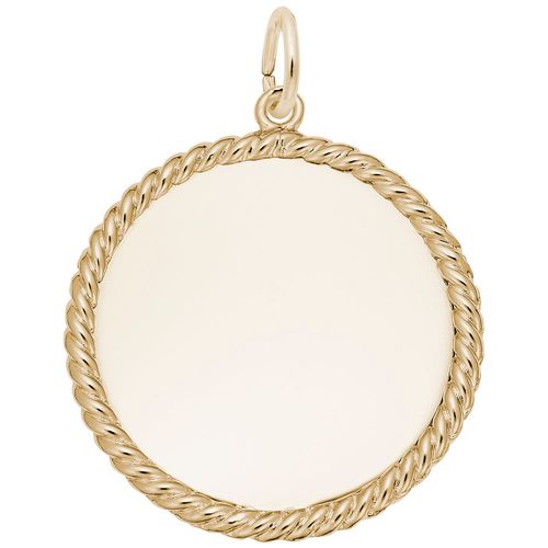 Rope Edge Disc Charm 14K Gold - 10-8180