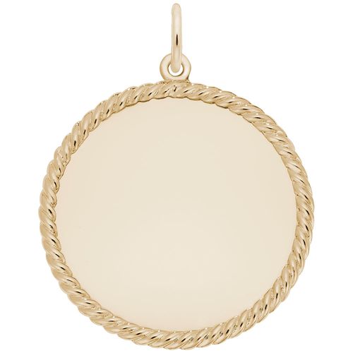 Rope Edge Disc Charm 14K Gold - 10-8181