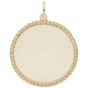 Rope Edge Disc Charm Gold Plated - 10-8181