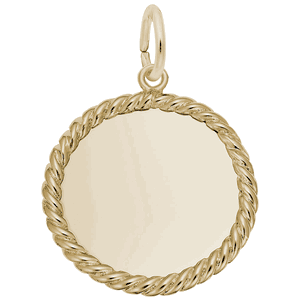 Rope Edge Disc Charm Gold Plated - 10-8178