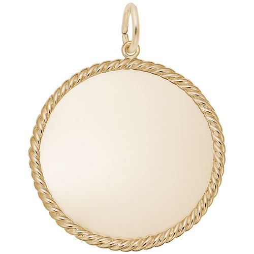 Rope Edge Disc Charm Gold Plated - 10-8182
