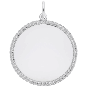 Rope Edge Disc Charm Silver - 10-8181