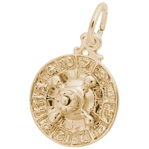 Roulette Wheel Charm Gold Plated - 10-1709