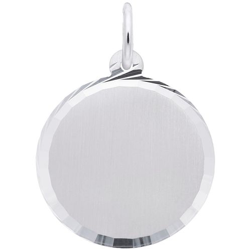 Round Diamond Cut Disc Charm Silver - 10-2787