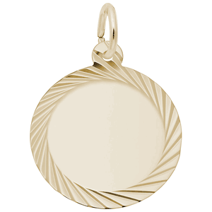 Round Disc Charm Gold Plated - 10-7908