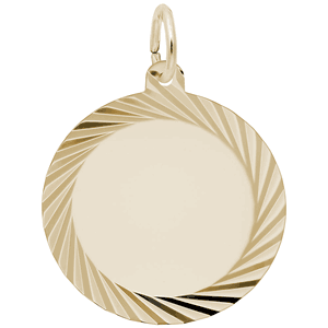 Round Disc Charm Gold Plated - 10-7909