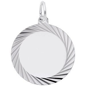 Round Disc Charm White Gold - 10-7909