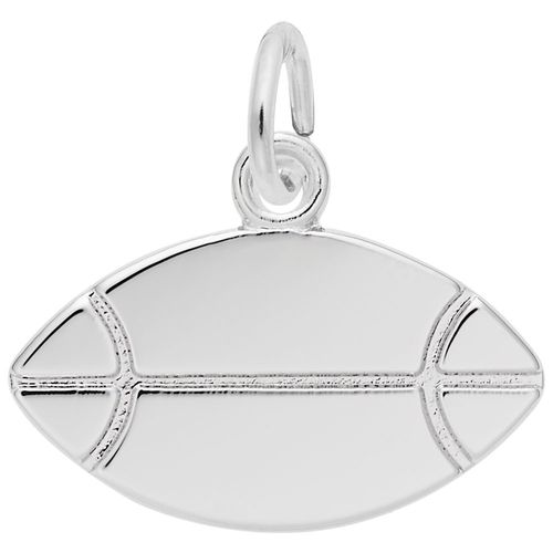 Rugby Ball Charm Silver - 10-6211