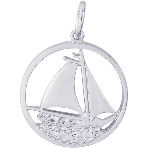 Sailboat Charm White Gold - 10-0980