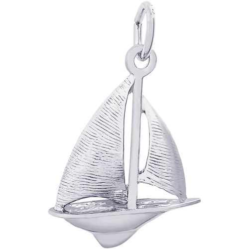 Sailboat Charm White Gold - 10-0529-wg