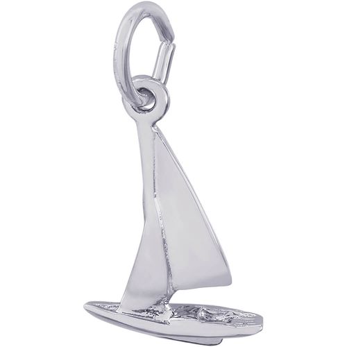 Sailboat Charm White Gold-REM-0715 - 10-0715