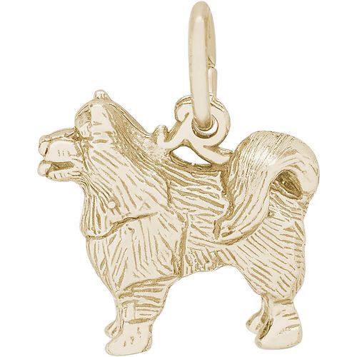 Samoyed Dog Charm Gold Plated - 10-3306