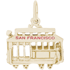 San Francisco Cable Car Charm Gold Plated - 10-8254