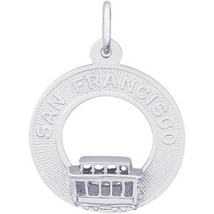 San Francisco Cable Car Charm Silver - 10-6189