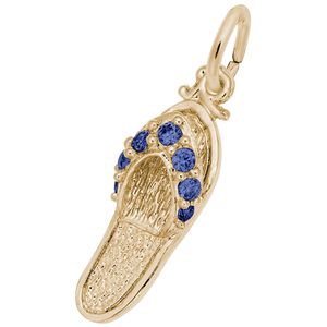 Sandal Blue Sapphire Charm 14K Gold - 10-2730-9