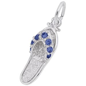 Sandal Blue Sapphire Charm White Gold - 10-2730-9