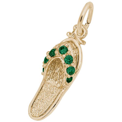 Sandal Emerald Green Charm 10K Gold - 10-2730-5