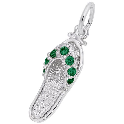 Sandal Emerald Green Charm White Gold - 10-2730-5