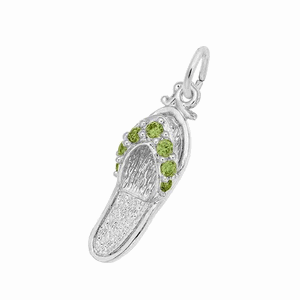 Rembrandt Sandal - Peridot Green Charm - Silver - 10-2730-8-SS