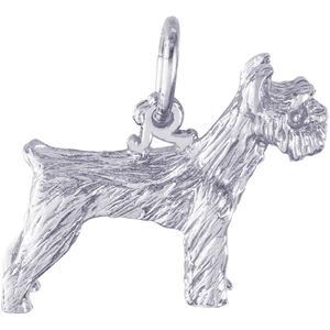 Schnauzer Dog Charm White Gold - 10-1305