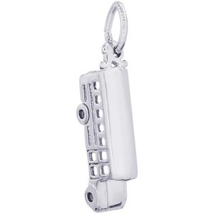 School Bus Charm White Gold - 10-8152