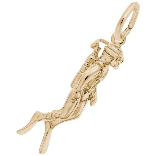 Scuba Diver Charm Gold Plated - 10-0235