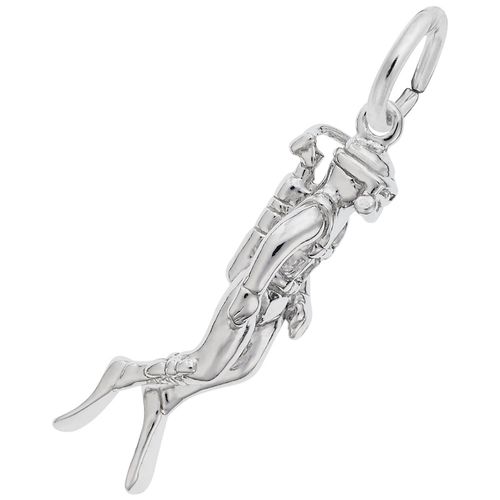 Scuba Diver Charm Silver - 10-0235