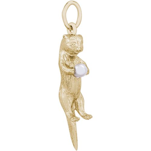 Sea Otter with Pearl Charm 10K Gold - 10-3498